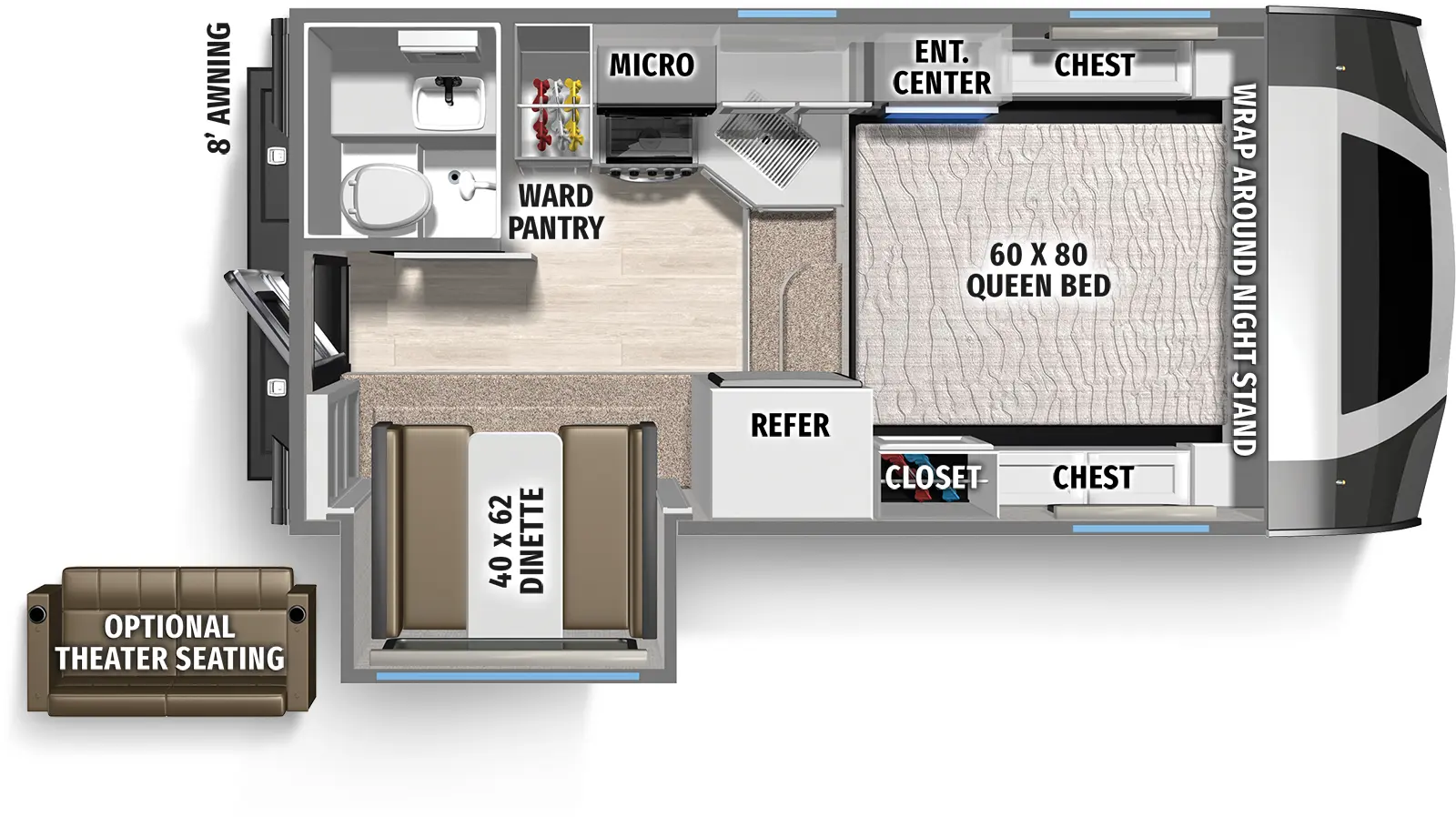 Real Lite Truck Camper HS-1912 Floorplan